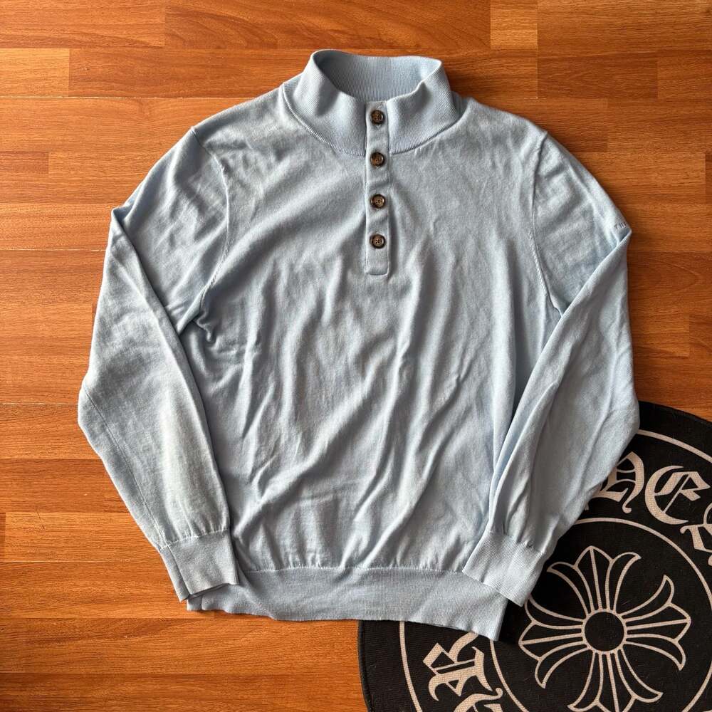 Polo Golf Ralph Lauren Washable Merino Wool Button Mockneck Sweater